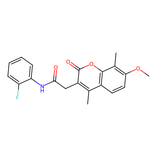 N-(2-fluorophenyl)-2-(7-methoxy-4,8-dimethyl-2-oxo-2H-chromen-3-yl)acetamide structure
