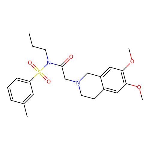 2-(6,7-dimethoxy-3,4-dihydroisoquinolin-2(1H)-yl)-N-propyl-N-(m-tolylsulfonyl)acetamide structure