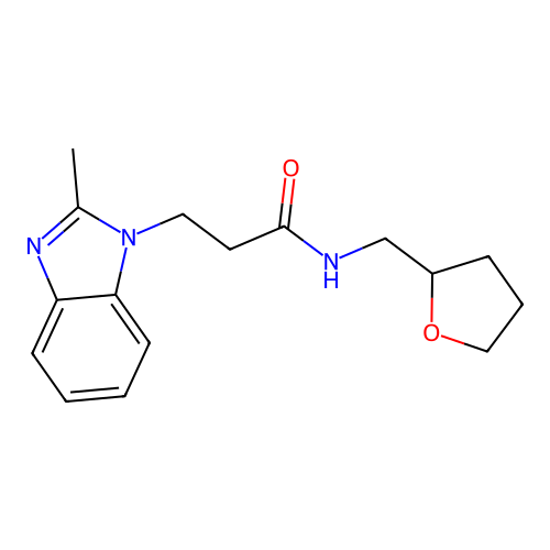 3-(2-methylbenzimidazol-1-yl)-N-(oxolan-2-ylmethyl)propanamide structure