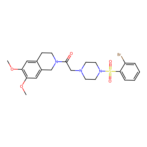 2-(4-((2-bromophenyl)sulfonyl)piperazin-1-yl)-1-(6,7-dimethoxy-3,4-dihydroisoquinolin-2(1H)-yl)ethanone structure