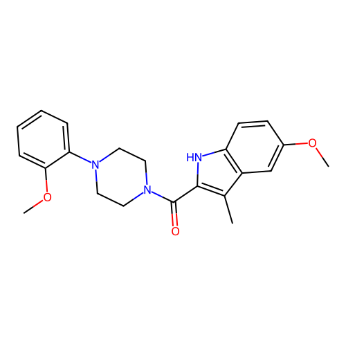 (5-methoxy-3-methyl-1H-indol-2-yl)(4-(2-methoxyphenyl)piperazin-1-yl)methanone structure