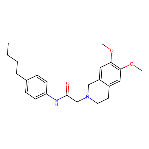 N-(4-butylphenyl)-2-(6,7-dimethoxy-3,4-dihydroisoquinolin-2(1H)-yl)acetamide structure