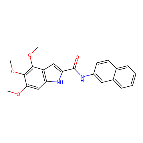4,5,6-trimethoxy-N-(naphthalen-2-yl)-1H-indole-2-carboxamide structure