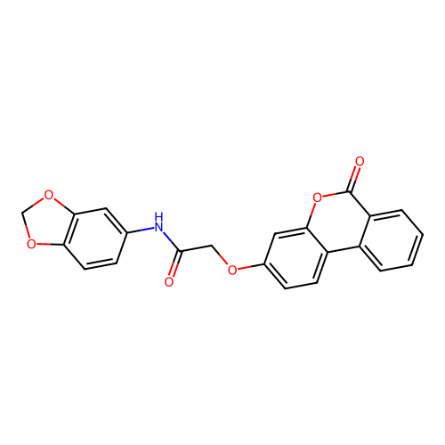 N-(1,3-benzodioxol-5-yl)-2-[(6-oxo-6H-benzo[c]chromen-3-yl)oxy]acetamide structure