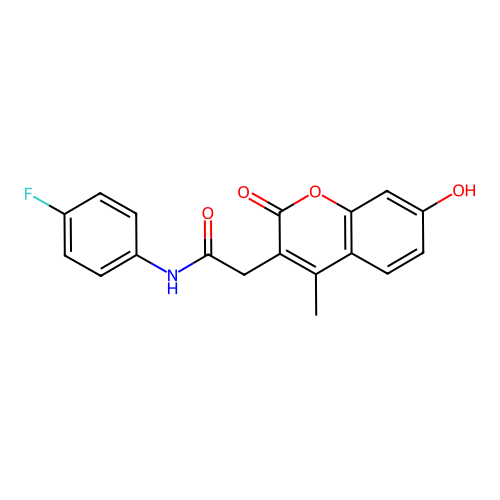 N-(4-fluorophenyl)-2-(7-hydroxy-4-methyl-2-oxo-2H-chromen-3-yl)acetamide structure