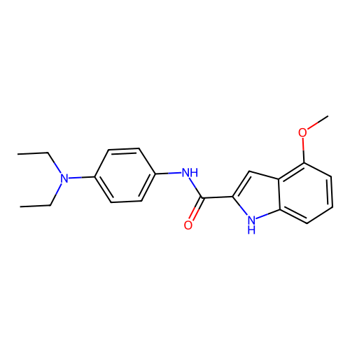 N-[4-(diethylamino)phenyl]-4-methoxy-1H-indole-2-carboxamide structure