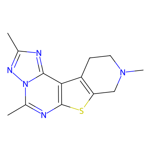 2,5,9-trimethyl-8,9,10,11-tetrahydropyrido[4',3':4,5]thieno[3,2-e][1,2,4]triazolo[1,5-c]pyrimidine structure