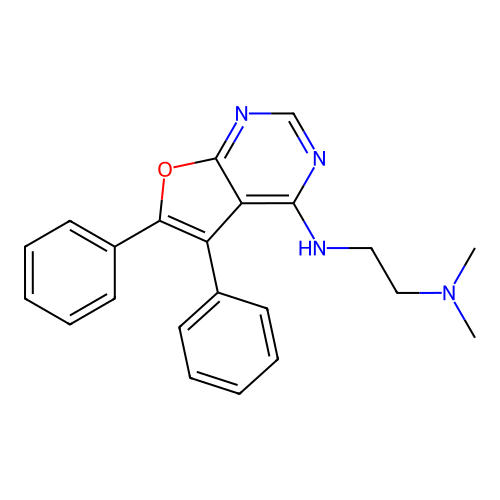 N'-(5,6-diphenylfuro[2,3-d]pyrimidin-4-yl)-N,N-dimethylethane-1,2-diamine structure