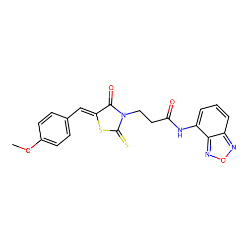 (Z)-N-(benzo[c][1,2,5]oxadiazol-4-yl)-3-(5-(4-methoxybenzylidene)-4-oxo-2-thioxothiazolidin-3-yl)propanamide structure