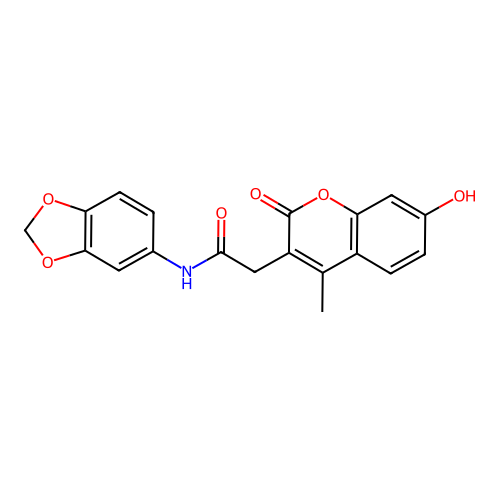 N-(benzo[d][1,3]dioxol-5-yl)-2-(7-hydroxy-4-methyl-2-oxo-2H-chromen-3-yl)acetamide structure