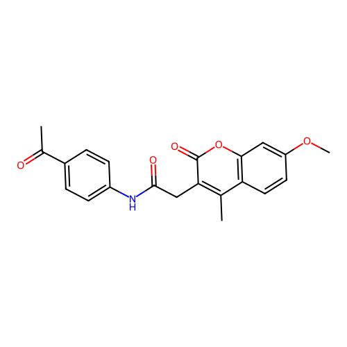 N-(4-acetylphenyl)-2-(7-methoxy-4-methyl-2-oxo-2H-chromen-3-yl)acetamide structure