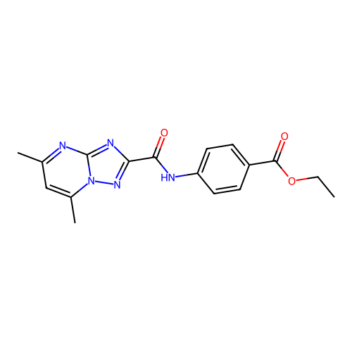 ethyl 4-(5,7-dimethyl-[1,2,4]triazolo[1,5-a]pyrimidine-2-carboxamido)benzoate structure