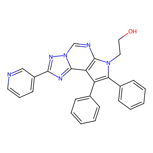 2-[8,9-diphenyl-2-(pyridin-3-yl)-7H-pyrrolo[3,2-e][1,2,4]triazolo[1,5-c]pyrimidin-7-yl]ethanol structure