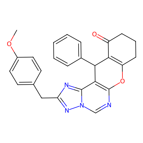 2-(4-methoxybenzyl)-12-phenyl-8,9,10,12-tetrahydro-11H-chromeno[3,2-e][1,2,4]triazolo[1,5-c]pyrimidin-11-one structure