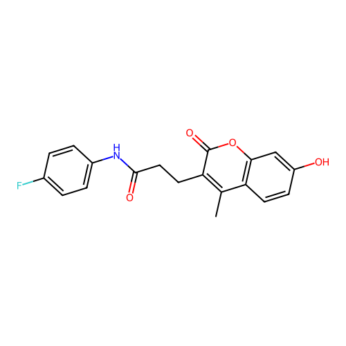 N-(4-fluorophenyl)-3-(7-hydroxy-4-methyl-2-oxo-2H-chromen-3-yl)propanamide structure