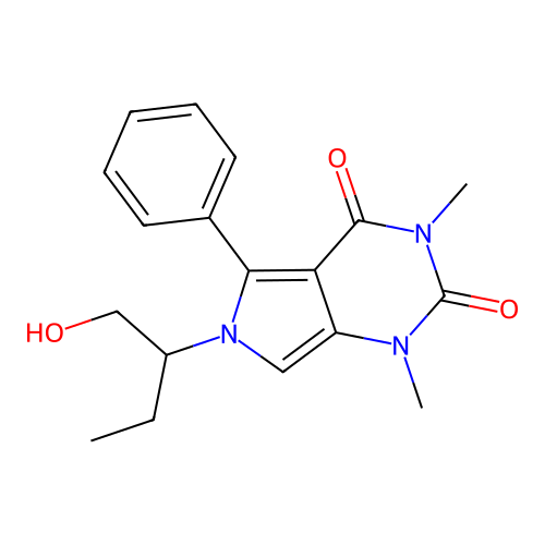6-(1-hydroxybutan-2-yl)-1,3-dimethyl-5-phenyl-1H-pyrrolo[3,4-d]pyrimidine-2,4(3H,6H)-dione structure