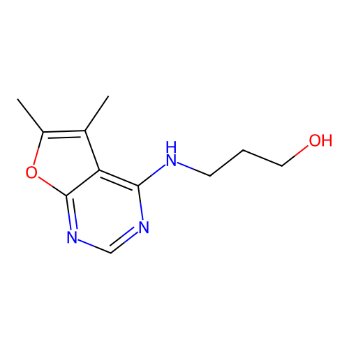 3-[(5,6-Dimethylfuro[2,3-d]pyrimidin-4-yl)amino]propan-1-ol structure