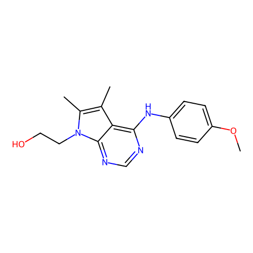 2-[4-(4-Methoxyanilino)-5,6-dimethylpyrrolo[2,3-d]pyrimidin-7-yl]ethanol structure