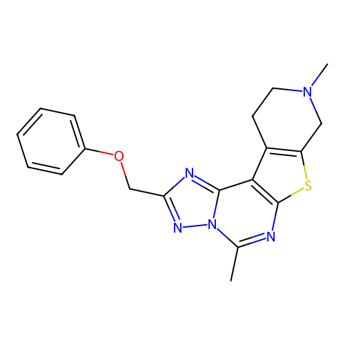 5,9-dimethyl-2-(phenoxymethyl)-8,9,10,11-tetrahydropyrido[4',3':4,5]thieno[3,2-e][1,2,4]triazolo[1,5-c]pyrimidine structure