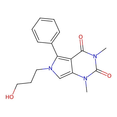 6-(3-Hydroxypropyl)-1,3-dimethyl-5-phenylpyrrolo[3,4-d]pyrimidine-2,4-dione structure