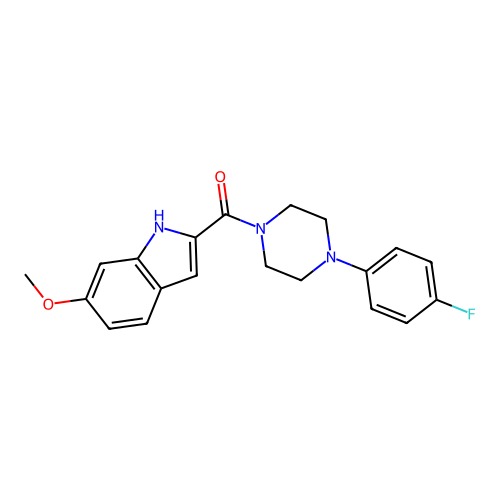 [4-(4-fluorophenyl)piperazin-1-yl]-(6-methoxy-1H-indol-2-yl)methanone structure