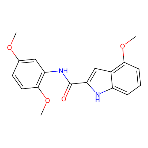 N-(2,5-dimethoxyphenyl)-4-methoxy-1H-indole-2-carboxamide structure