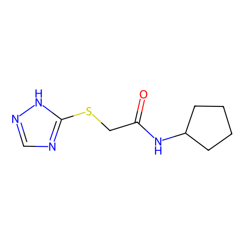 N-cyclopentyl-2-(1H-1,2,4-triazol-5-ylsulfanyl)acetamide structure