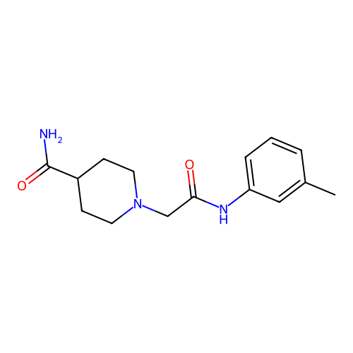 1-[2-(3-Methylanilino)-2-oxoethyl]piperidine-4-carboxamide structure