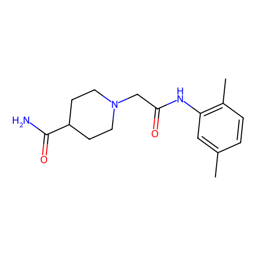 1-(2-((2,5-Dimethylphenyl)amino)-2-oxoethyl)piperidine-4-carboxamide structure