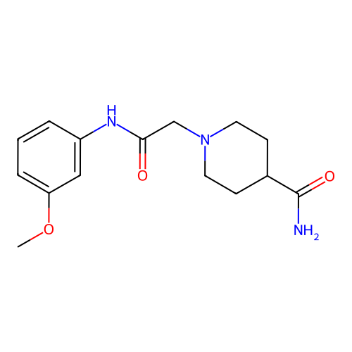 1-[2-(3-Methoxyanilino)-2-oxoethyl]piperidine-4-carboxamide structure
