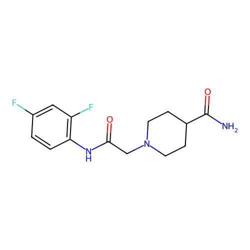 1-[2-(2,4-Difluoroanilino)-2-oxoethyl]piperidine-4-carboxamide structure