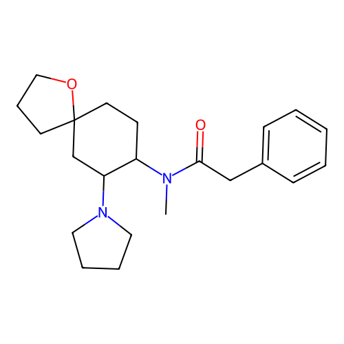 N-methyl-2-phenyl-N-[7-(pyrrolidin-1-yl)-1-oxaspiro[4.5]decan-8-yl]acetamide structure