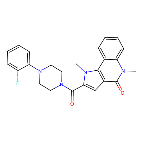 2-[4-(2-fluorophenyl)piperazine-1-carbonyl]-1,5-dimethylpyrrolo[3,2-c]quinolin-4-one structure