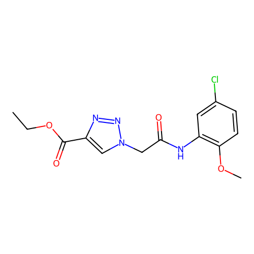 ethyl 1-{2-[(5-chloro-2-methoxyphenyl)amino]-2-oxoethyl}-1H-1,2,3-triazole-4-carboxylate structure