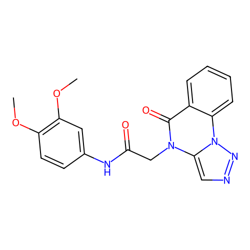N-(3,4-dimethoxyphenyl)-2-{5-oxo-4H,5H-[1,2,3]triazolo[1,5-a]quinazolin-4-yl}acetamide structure