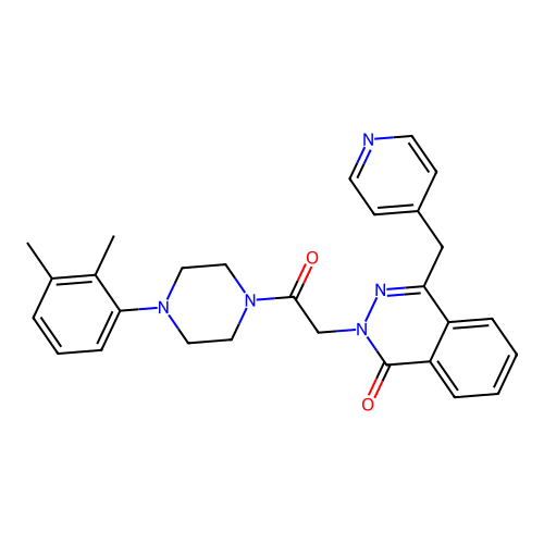 2-[2-[4-(2,3-Dimethylphenyl)-1-piperazinyl]-2-oxoethyl]-4-(4-pyridinylmethyl)-1(2H)-phthalazinone structure
