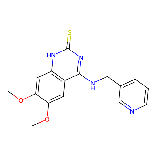 6,7-dimethoxy-4-(pyridin-3-ylmethylamino)-1H-quinazoline-2-thione structure
