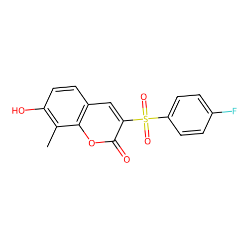 3-(4-Fluorophenyl)sulfonyl-7-hydroxy-8-methylchromen-2-one structure
