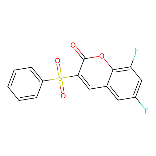3-(benzenesulfonyl)-6,8-difluoro-2H-chromen-2-one structure