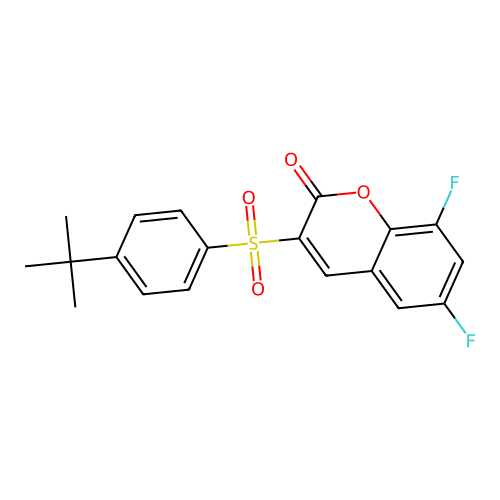 3-(4-Tert-butylphenyl)sulfonyl-6,8-difluorochromen-2-one structure