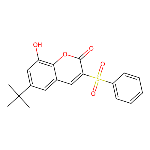 3-(Benzenesulfonyl)-6-tert-butyl-8-hydroxychromen-2-one structure