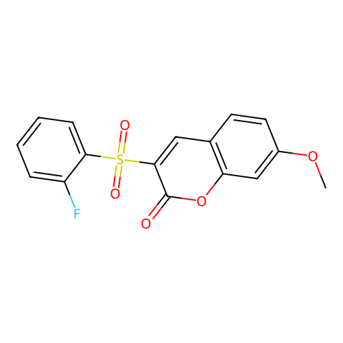 3-(2-Fluorophenyl)sulfonyl-7-methoxychromen-2-one structure