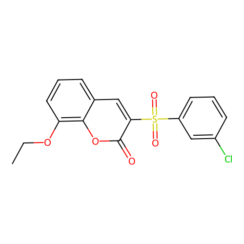 3-(3-Chlorophenyl)sulfonyl-8-ethoxychromen-2-one structure