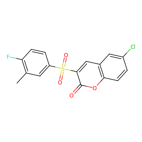6-Chloro-3-(4-fluoro-3-methylphenyl)sulfonylchromen-2-one structure