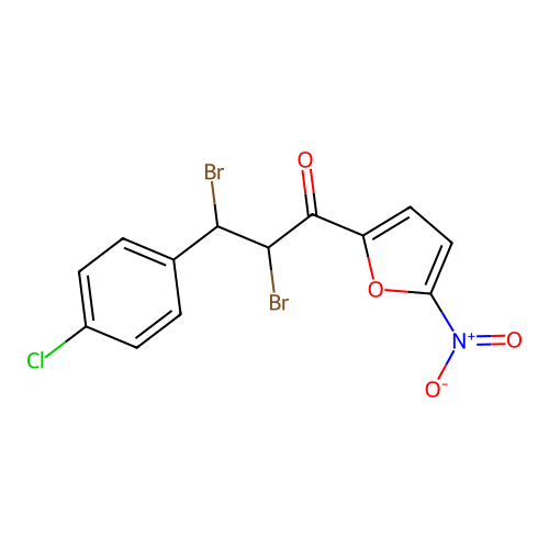 1-Propanone, 2,3-dibromo-3-(4-chlorophenyl)-1-(5-nitro-2-furanyl)- structure