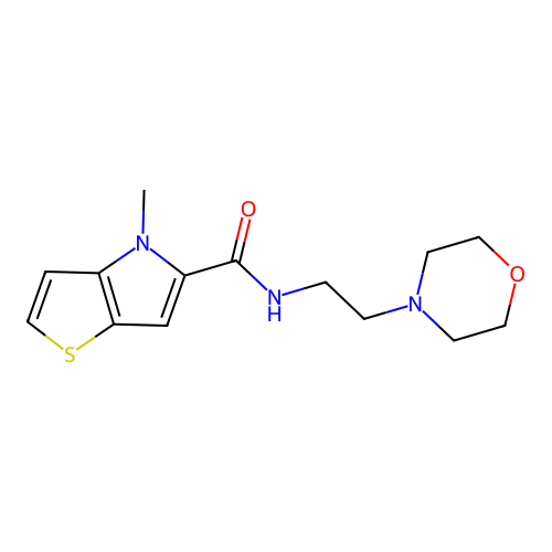 4-methyl-N-(2-morpholin-4-ylethyl)-4H-thieno[3,2-b]pyrrole-5-carboxamide structure