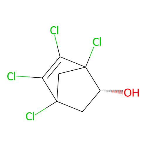 (2R)-1,4,5,6-tetrachlorobicyclo[2.2.1]hept-5-en-2-ol structure