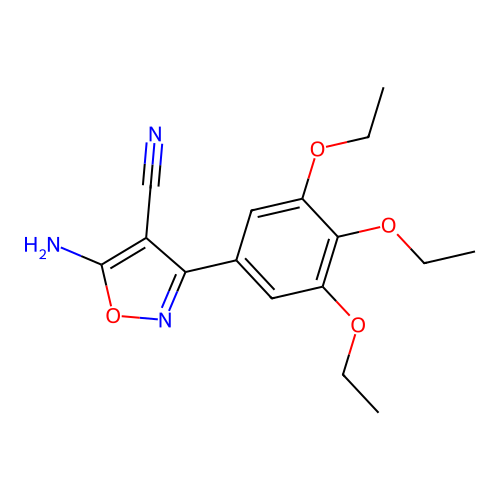 5-Amino-3-(3,4,5-triethoxyphenyl)isoxazole-4-carbonitrile structure