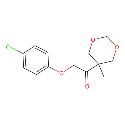 Ethanone, 2-(4-chlorophenoxy)-1-(5-methyl-1,3-dioxan-5-yl)- structure