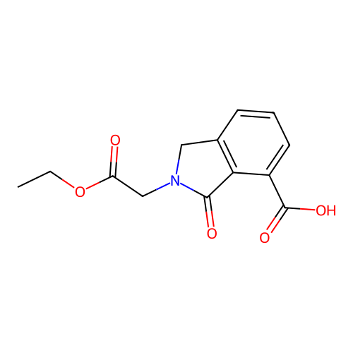 2-(2-ethoxy-2-oxoethyl)-3-oxo-1H-isoindole-4-carboxylic acid structure